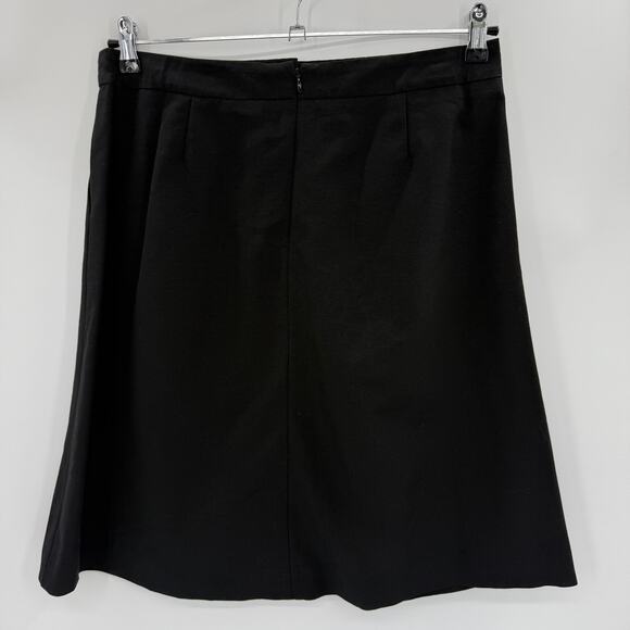 New TALBOTS Womens Rhinstone Black A-Line Skirt Size 8 Mini Short Faux Button - Picture 4 of 9